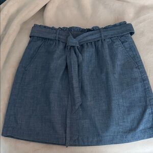 J. Crew Denim Blue Tie-Waist Mini Skirt